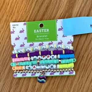 Easter Happy Easter' Multicolor Beaded Bracelet Set
